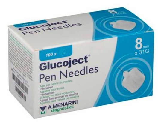 Menarini Glucoject Insuline Naald 31gx8mm 100 Uds