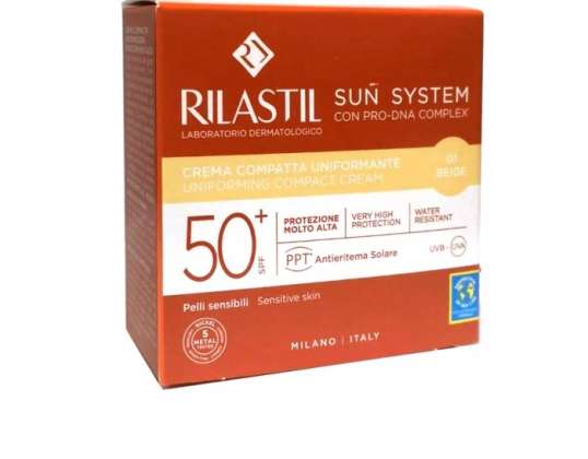 Rilastil Sun System Рівномірний компактний крем Spf50+ Відтінок 01 Бежевий 10г