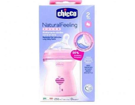 Chicco Bib Nat-Feel 2m Girl 250ml