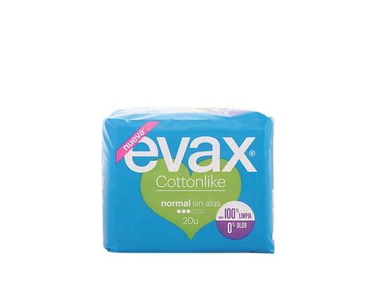 Evax Cottonlike Toallas Sanitarias Normales 20 Unidades