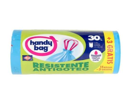 Albal Handy Bag Resistant Non-drip Trash Bag 30l 18 Units