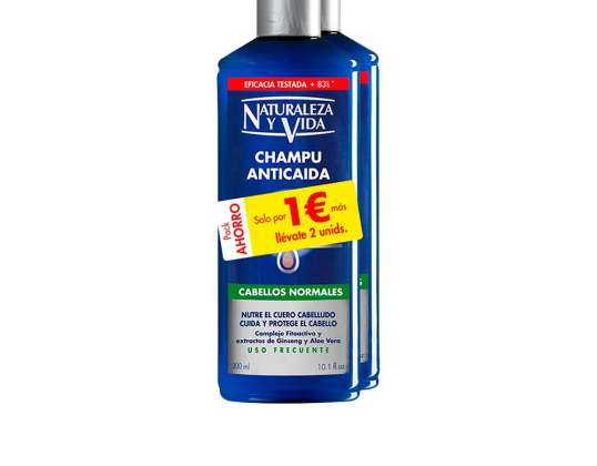 Naturaleza Y Vida Shampooing Anti Perte pour Cheveux Normaux 2x300ml