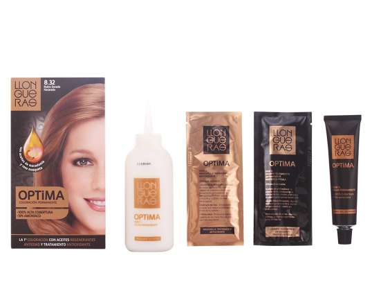 Llongueras Optima Cabello Permanente Coloración Sin Amoníaco 8,32 Natural Rubio Dorado