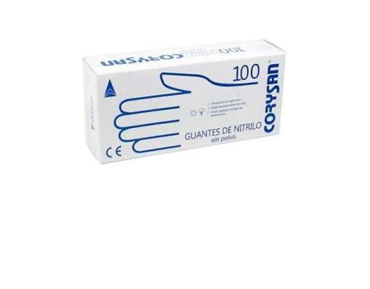 Corysan Guantes de nitrilo sin polvo talla S