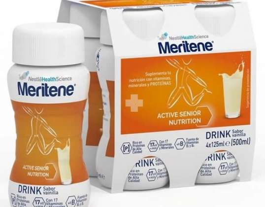 Meritene Aktiv Senior Ernæring Drikke Sabor Vainilla 4x125ml