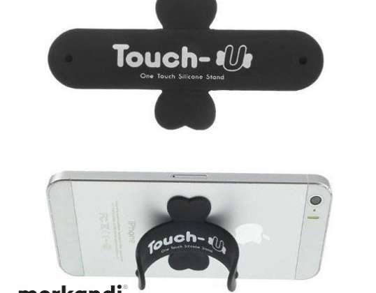 TOUCH-U - Silikonowy uchwyt na smartfon - Czarny