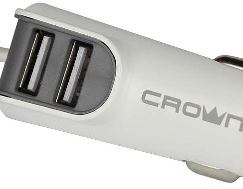 Car charger with two USB 3.1A ports and Crown micro USB cable