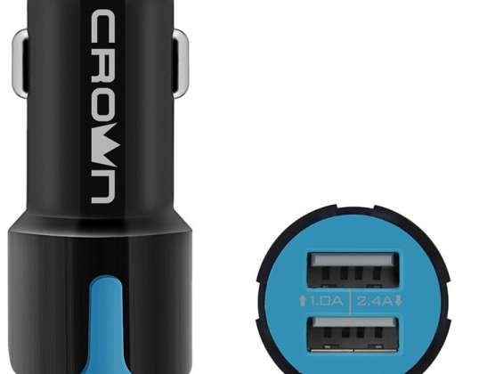 Crown Micro 2-portars USB 5V-1A / 5V-2,4A billaddare