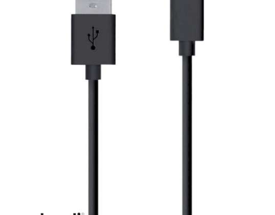 3 méteres fekete Lightning USB töltő és szinkron kábel