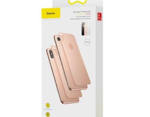 Baseus iPhone Xs 0.3 mm Full coverage curved T Glass rear Protector Bl