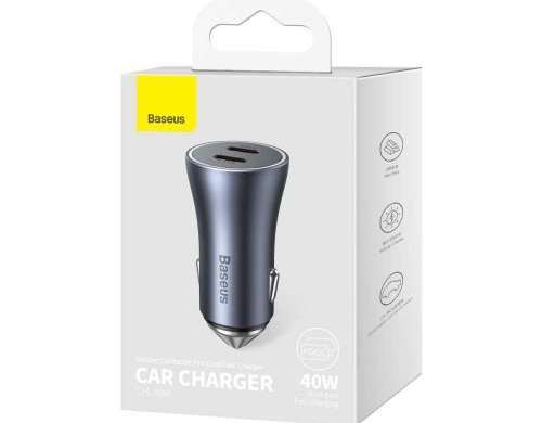 Baseus Car Charger Golden Contactor Pro fast Charger C C 40W Gray  CGJ