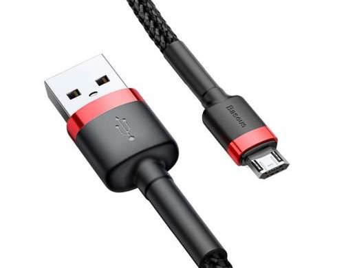 Baseus Micro USB Cafule Cable 2.4A 1m Red   Black  CAMKLF B91