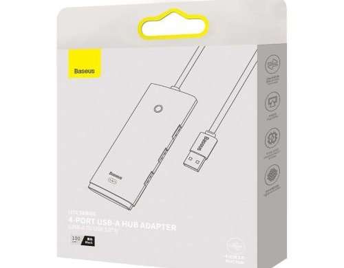 Baseus HUB Lite Series adapter (USB-A do 4xUSB-A 3,0 5Gb/s) Črna (WKQ