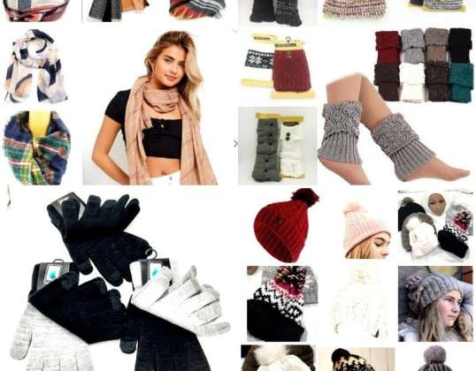 Lotto assortito di guanti, cappelli, sciarpe e altro - Accessori invernali di marchi europei