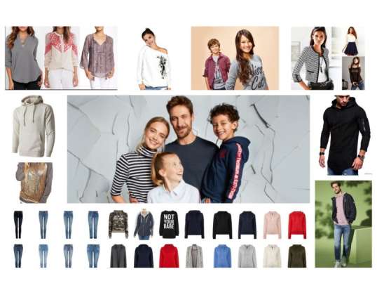 Férfi, női és gyermek ruházat - Batch választék mix márkák