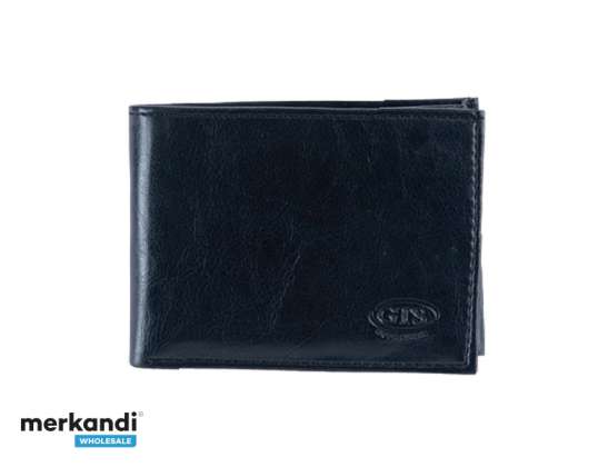 8122P Plånbok för män - PU-läder med GTS Moda Italia-logotyp, ID-fodral, 3 korthållare, myntfodral och sedelavdelare