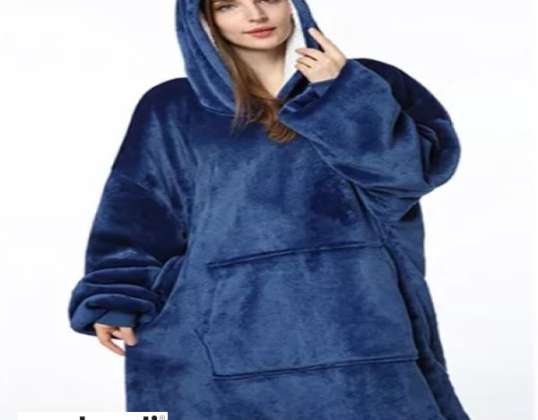 Camisola e cobertor aconchegantes em um para dias frios de inverno macio - HOODZIE