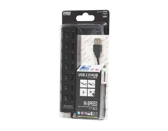 ADAPTATEUR 7 PORTS HUB USB 2.0 USB HUB RALLONGE SKU: 405-A stock PL