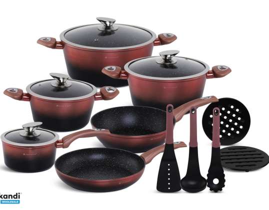 EB-5626 15-piece Luxury Forged Aluminum Cookware Set 476 PIECES