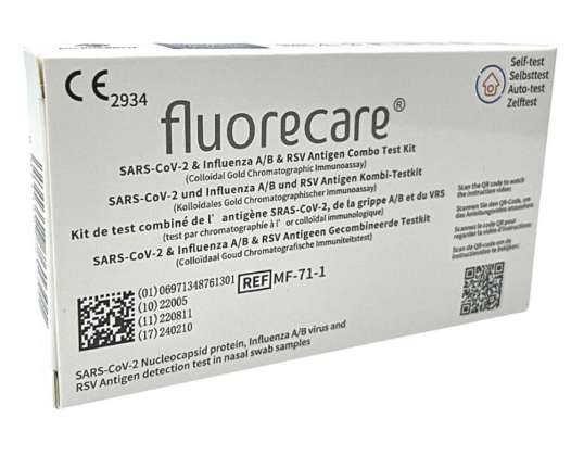 Fluorecare 4 в 1 Комбинированный экспресс-тест на РСВ / грипп A + B / Covid тест