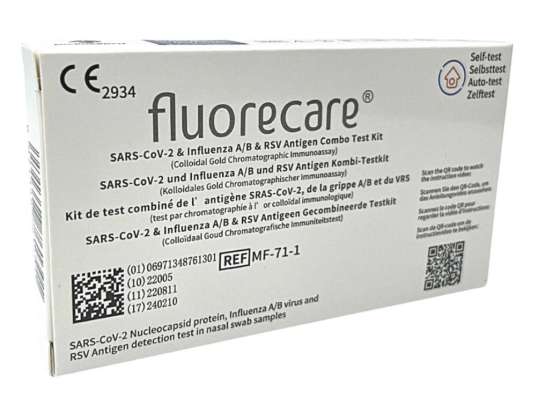 Комбінований експрес-тест Fluorecare 4в1 RSV/грип A+B/ Covid-тест