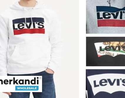 "Levi's" vyriški megztiniai su gobtuvu: didmeninis 24vnt asortimentas įvairių stilių ir spalvų