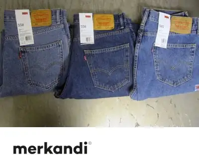 Levi's 505/550 Jeans-Sortiment für Herren – 24-teiliges Großhandelspaket, verschiedene Größen und Waschungen
