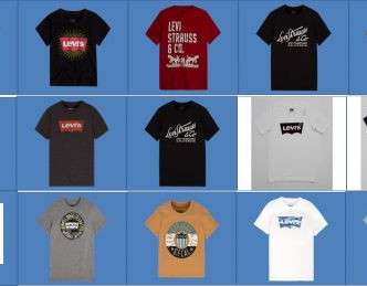 Levi&amp;#039; s Surtido de camisetas estampadas de manga corta para niños 48 piezas.