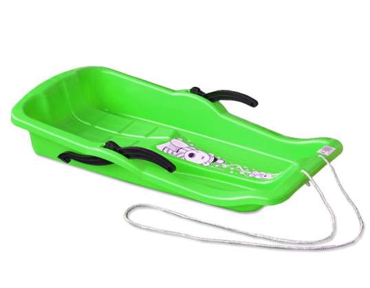 Plastic Sled Karol With Brakes   green