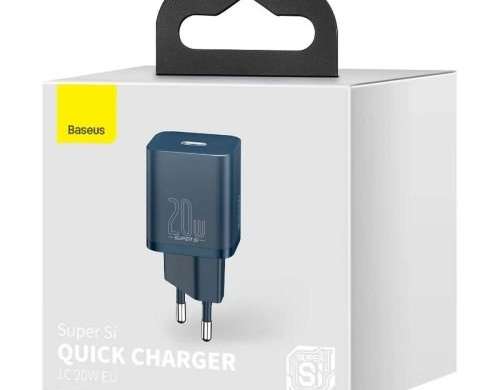 Baseus Travel Charger set Super Si 1C PD Fast charger 20W Blue EU  CCS