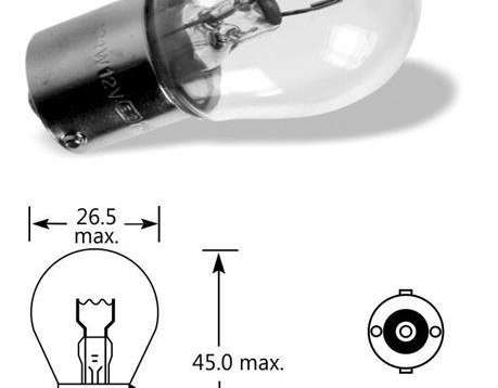 Elta VisionPro Light Bulb 12V 21W Ba15s geel