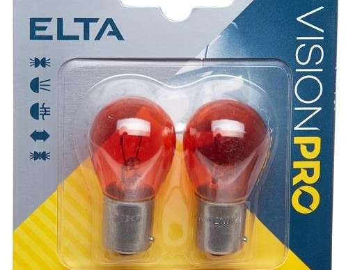 Elta VisionPro | glödlampa | 12V 21W Bau15s PY21W | gul 2-delad blister