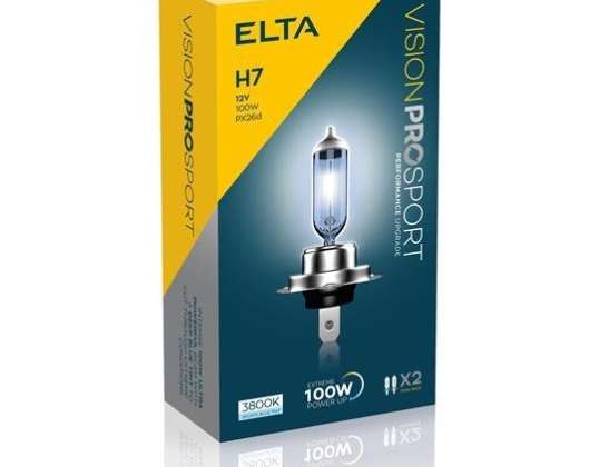 Elta VisionPro | polttimon | 12V 100W PX26d H7 | urheilu 3800K | 2 kpl pakkaus