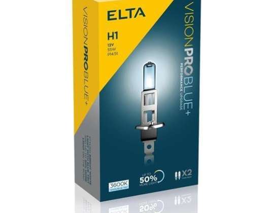 Elta VisionPro | lampadina | 12V 55W P14.5t H1 | luce blu + 50% 3600K | Confezione da 2