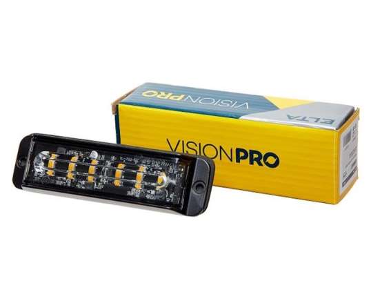 Lumină de avertizare Elta VisionPro | 6 LED-uri Flash Light | 5W/30W | 9-30V Tensiune de operare | Semnal galben