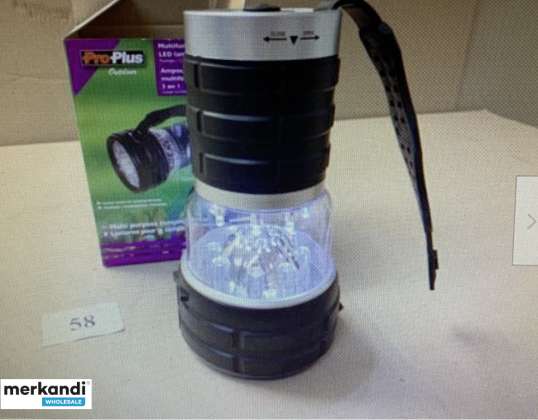 100x Camping/workshop lamp with 8x4 LED's, extendable