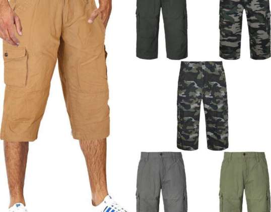 Hommes Trois Quarts Cargo Shorts Haute Qualité 100% Coton - Vente en gros