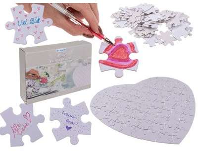 NGIOT White heart-shaped puzzle, 80 indescribable pieces