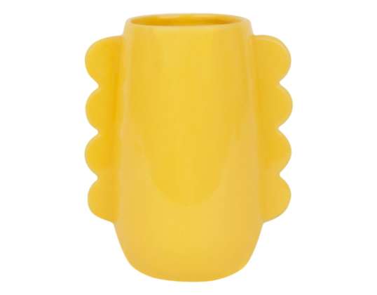 Vase ondulé Helio Ferretti, jaune