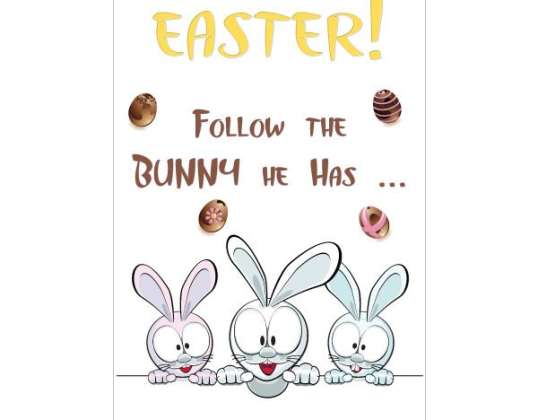 Easter Greeting Card "Follow the hare, it has..."