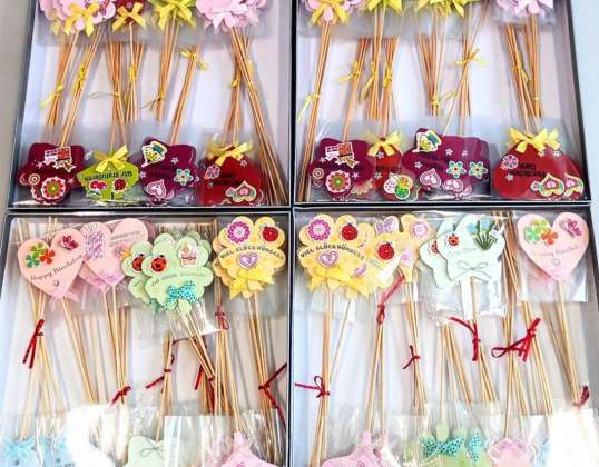 Flower stick mix, 48 pieces per package, for resellers, A-goods