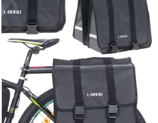L-BRNO Bolsa de alforja de bicicleta doble lado de dos cámaras para soporte de bicicleta