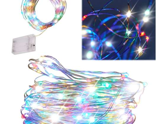 LED dekorativa trådlampor 10m 100LED flerfärgad