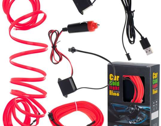 LED ambient lighting for car / car USB / 12V 5m red tape
