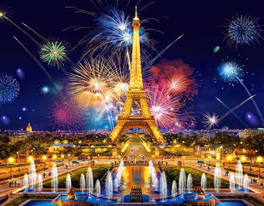 Jigsaw Puzzle 1000 pieces Fireworks over the Eiffel Tower 68 x 47 cm CASTORLAND