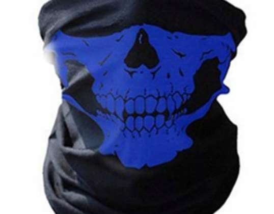 Bandan bleu avec crâne