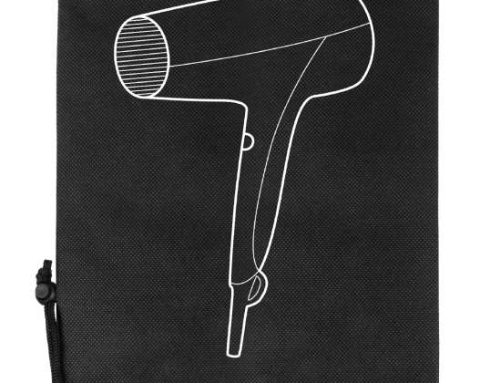 Saco de secador, 35x30 cm preto com impressão