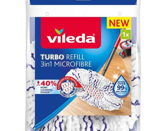 Insert d’origine pour vadrouille Vileda Easy essorage & clean Microfibre 3en1