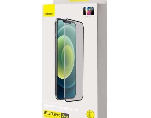 Baseus iPhone 12/12 Pro 0.3 mm Volledig scherm T-Glass Anti-spy (2 stuks + fr