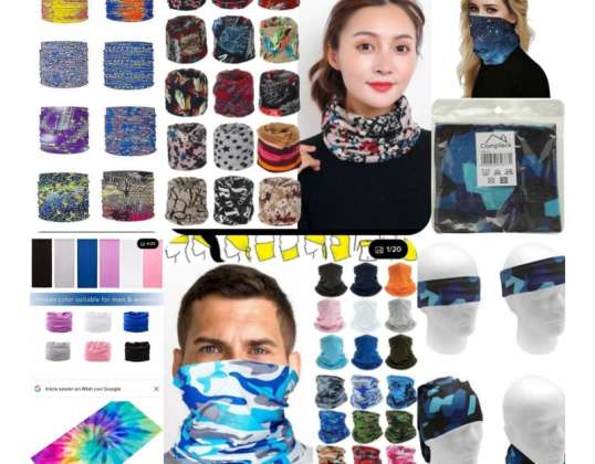Neck Warmer Scarf Headbands Wholesale - Online Sale - Assorted Designs in Cotton and Lycra